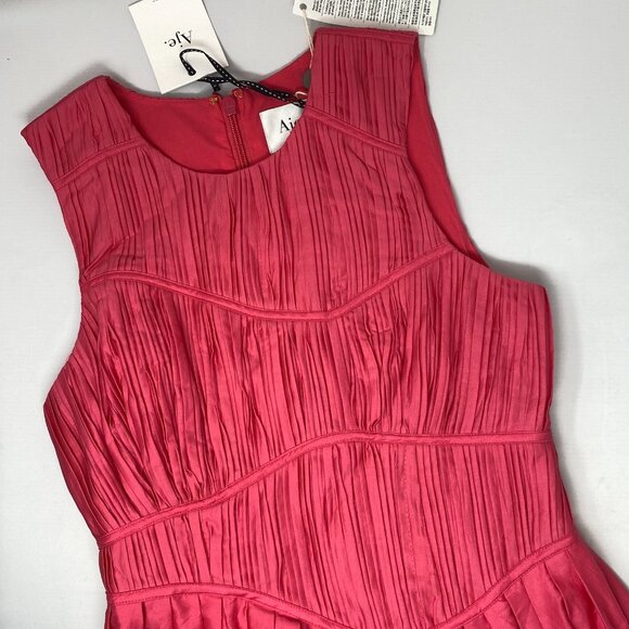 Aje Sculptra Nya Gathered Midi Dress in Rouge Pink AU8 Small NWT - Picture 6 of 10